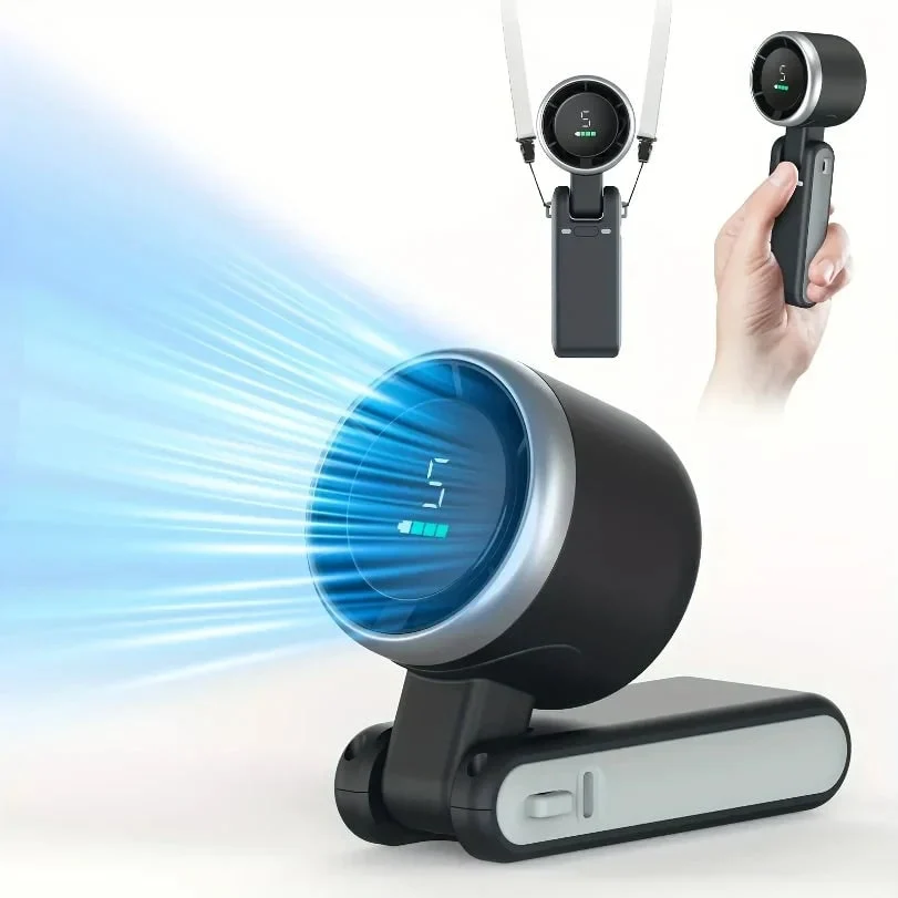 Portable Fan Neck Fan Handheld Compact Design Clip-on Fan - Image 2
